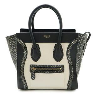 Celine Luggage Micro Shopper Python Leather Handbag